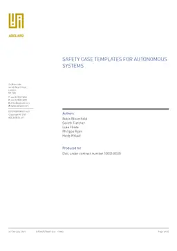 Safety Case Templates for Autonomous Systems