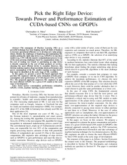 Pick the Right Edge Device: Towards Power and Performance Estimation of
  CUDA-based CNNs on GPGPUs