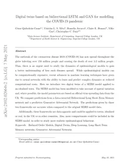 Digital twins based on bidirectional LSTM and GAN for modelling the
  COVID-19 pandemic