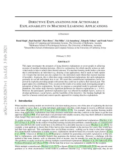 Directive Explanations for Actionable Explainability in Machine Learning
  Applications