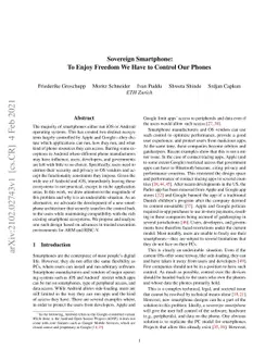 Sovereign Smartphone: To Enjoy Freedom We Have to Control Our Phones