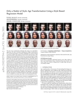 Only a Matter of Style: Age Transformation Using a Style-Based
  Regression Model