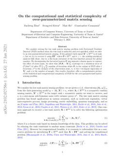 On the computational and statistical complexity of over-parameterized
  matrix sensing