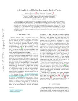 A Living Review of Machine Learning for Particle Physics