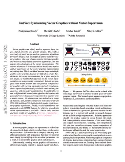 Im2Vec: Synthesizing Vector Graphics without Vector Supervision