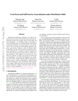 CrossNorm and SelfNorm for Generalization under Distribution Shifts