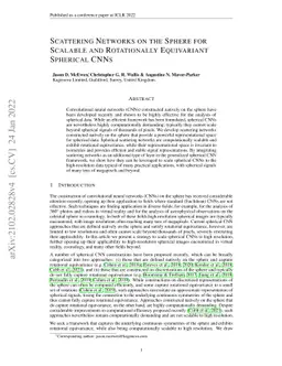 Scattering Networks on the Sphere for Scalable and Rotationally
  Equivariant Spherical CNNs