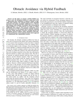 Obstacle Avoidance via Hybrid Feedback