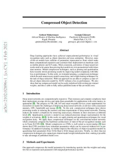 Compressed Object Detection