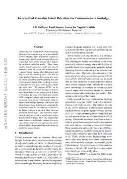 Generalized Zero-shot Intent Detection via Commonsense Knowledge