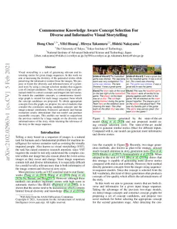 Commonsense Knowledge Aware Concept Selection For Diverse and
  Informative Visual Storytelling