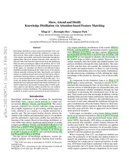 Show, Attend and Distill:Knowledge Distillation via Attention-based
  Feature Matching