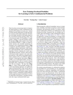 Zero Training Overhead Portfolios for Learning to Solve Combinatorial
  Problems