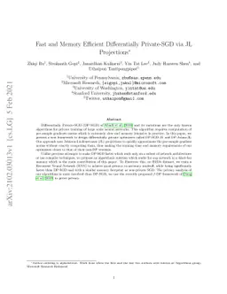 Fast and Memory Efficient Differentially Private-SGD via JL Projections