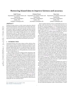 Removing biased data to improve fairness and accuracy