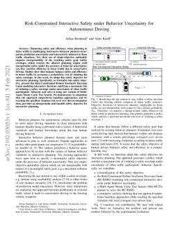 Risk-Constrained Interactive Safety under Behavior Uncertainty for
  Autonomous Driving