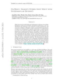 Co-Mixup: Saliency Guided Joint Mixup with Supermodular Diversity