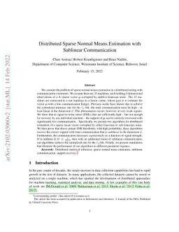 Distributed Sparse Normal Means Estimation with Sublinear Communication