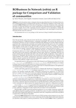 ROBustness In Network (robin): an R package for Comparison and
  Validation of communities