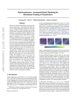 PipeTransformer: Automated Elastic Pipelining for Distributed Training
  of Transformers