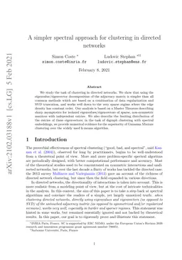 A simpler spectral approach for clustering in directed networks