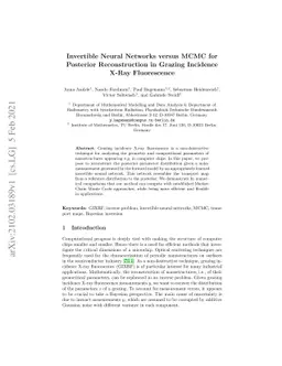Invertible Neural Networks versus MCMC for Posterior Reconstruction in
  Grazing Incidence X-Ray Fluorescence