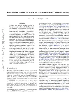 Bias-Variance Reduced Local SGD for Less Heterogeneous Federated
  Learning