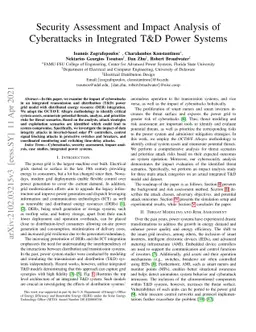 Security Assessment and Impact Analysis of Cyberattacks in Integrated
  T&D Power Systems