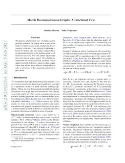 Matrix Decomposition on Graphs: A Functional View