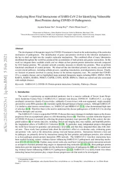 Analyzing Host-Viral Interactome of SARS-CoV-2 for Identifying
  Vulnerable Host Proteins during COVID-19 Pathogenesis