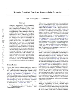 Revisiting Prioritized Experience Replay: A Value Perspective