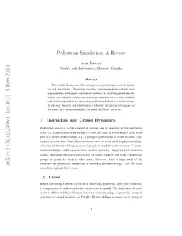 Pedestrian Simulation: A Review