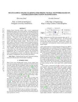 Multi-Sample Online Learning for Spiking Neural Networks based on
  Generalized Expectation Maximization