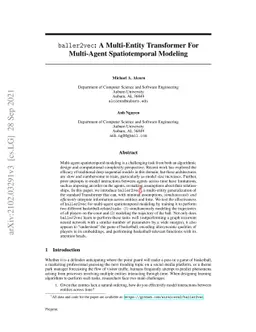 baller2vec: A Multi-Entity Transformer For Multi-Agent Spatiotemporal
  Modeling