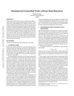 Randomized Controlled Trials without Data Retention