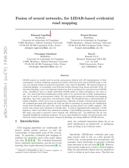 Fusion of neural networks, for LIDAR-based evidential road mapping