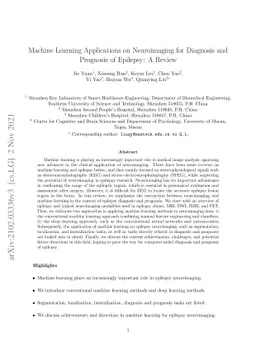 Machine Learning Applications on Neuroimaging for Diagnosis and
  Prognosis of Epilepsy: A Review