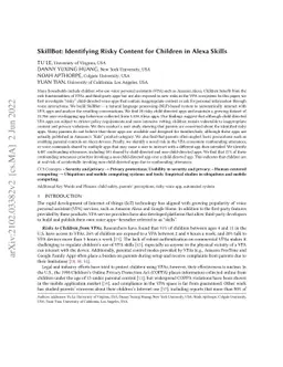SkillBot: Identifying Risky Content for Children in Alexa Skills