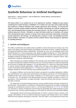 Symbolic Behaviour in Artificial Intelligence