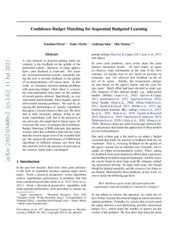 Confidence-Budget Matching for Sequential Budgeted Learning