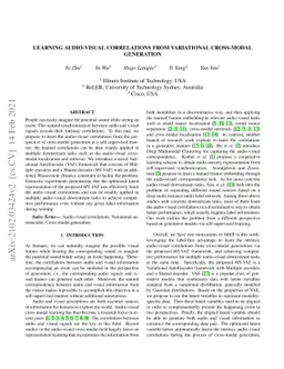 Learning Audio-Visual Correlations from Variational Cross-Modal
  Generation