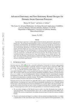 Advanced Stationary and Non-Stationary Kernel Designs for Domain-Aware
  Gaussian Processes