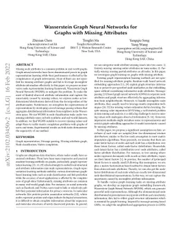Wasserstein Graph Neural Networks for Graphs with Missing Attributes