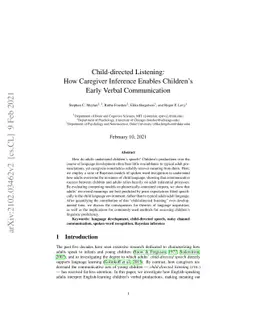 Child-directed Listening: How Caregiver Inference Enables Children's
  Early Verbal Communication