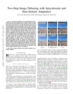 Two-Step Image Dehazing with Intra-domain and Inter-domain Adaptation