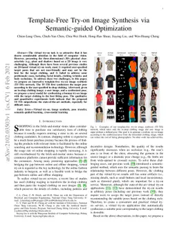 Template-Free Try-on Image Synthesis via Semantic-guided Optimization