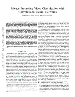 Privacy-Preserving Video Classification with Convolutional Neural
  Networks
