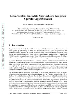 Linear Matrix Inequality Approaches to Koopman Operator Approximation