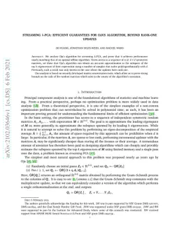 Streaming k-PCA: Efficient guarantees for Oja's algorithm, beyond
  rank-one updates