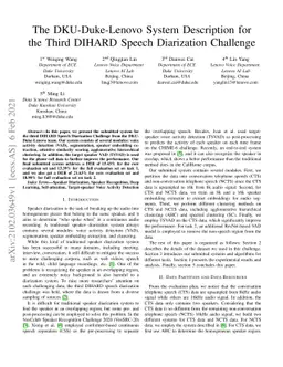 The DKU-Duke-Lenovo System Description for the Third DIHARD Speech
  Diarization Challenge